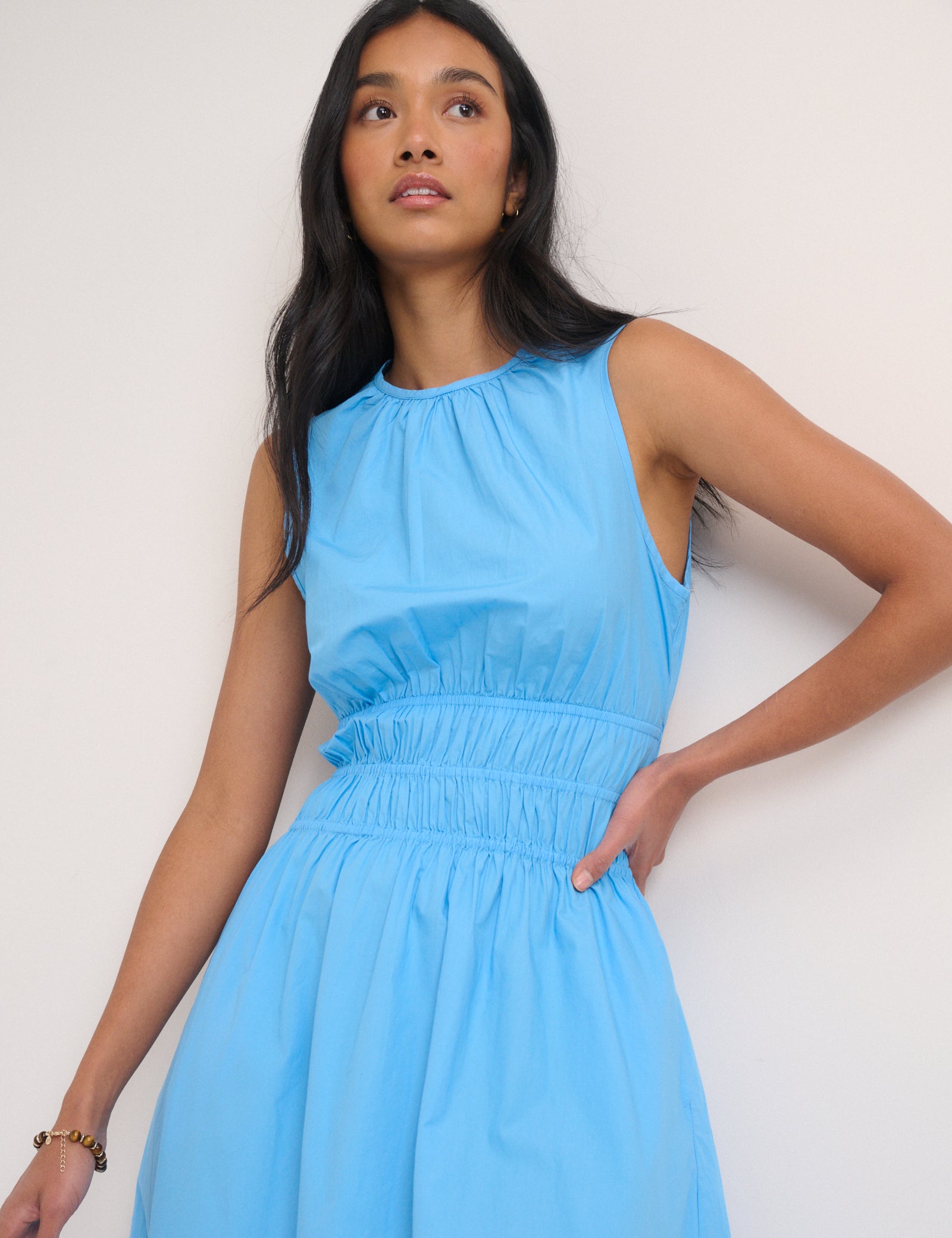 Blue Sleeveless Carrie Midi Dress