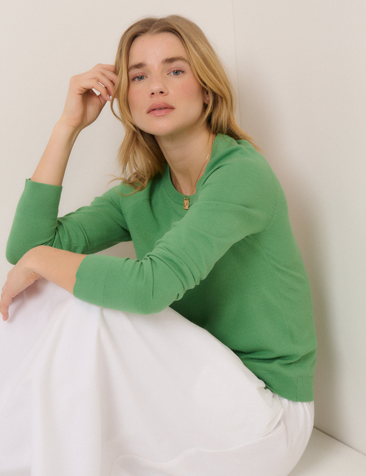 Green Crew Neck Jumper