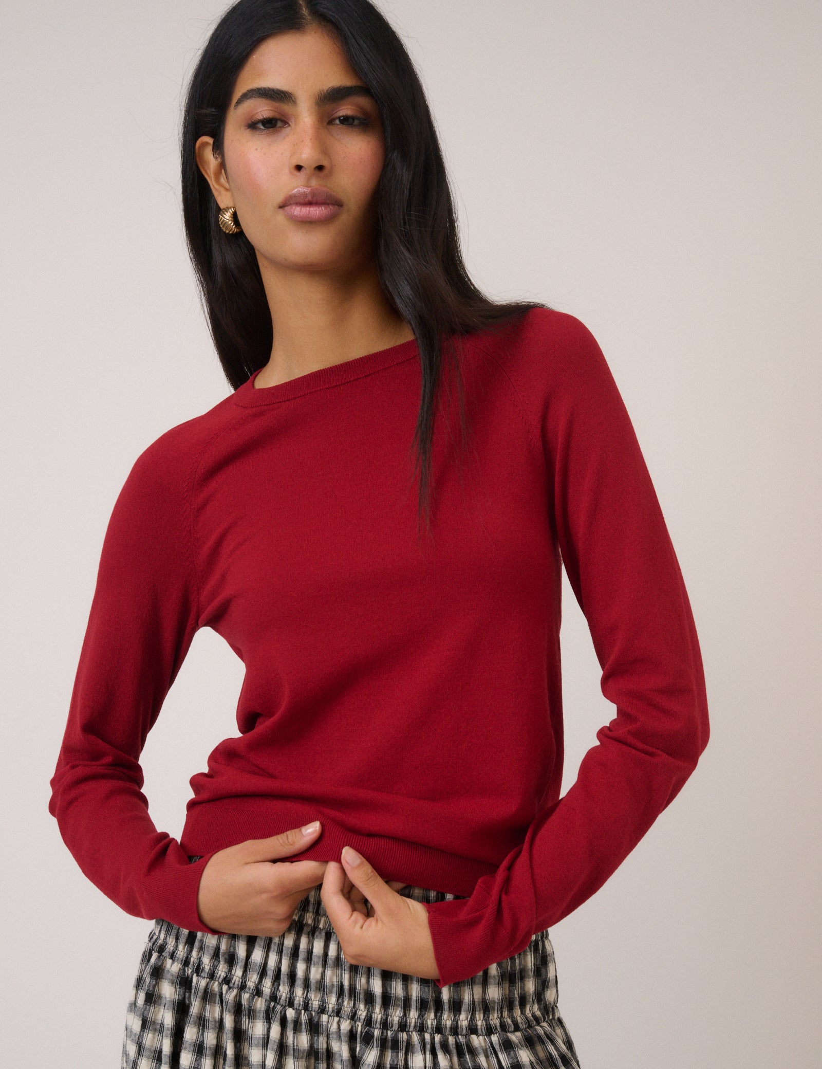 Red Crew Neck Jumper