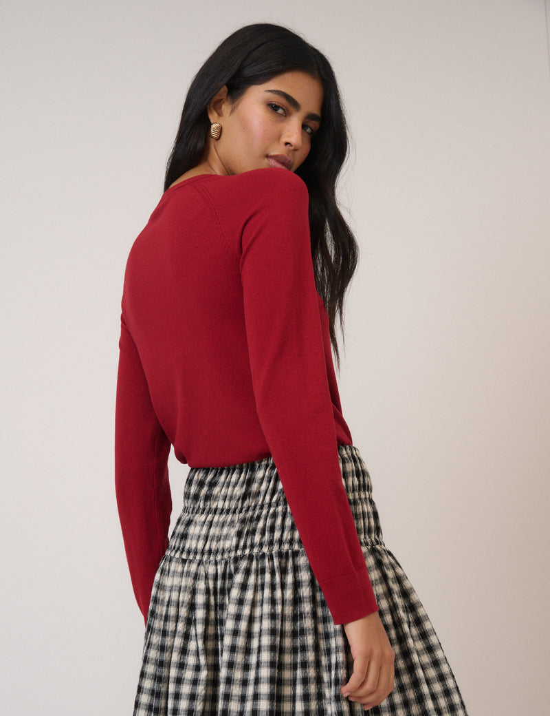 Red Crew Neck Jumper