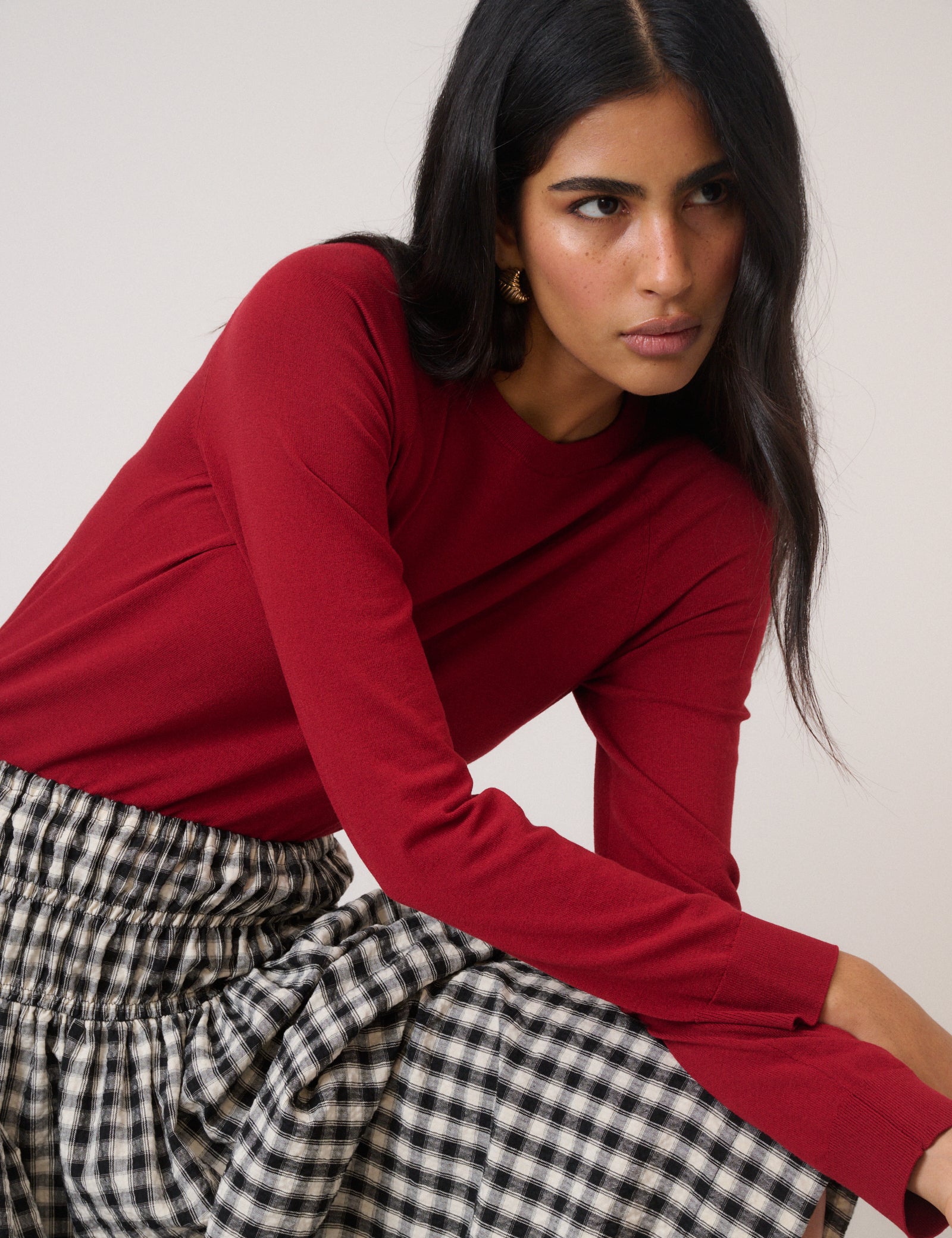 Red Crew Neck Jumper