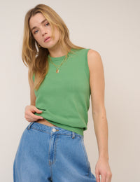 Green Crew Neck Vest