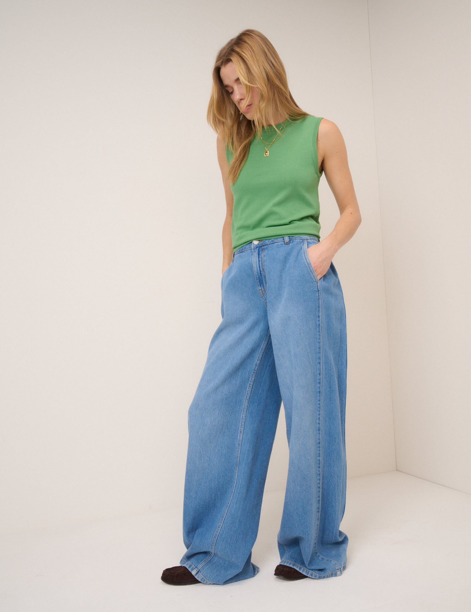 Green Crew Neck Vest