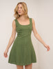 Green Linen Emelia Mini Dress