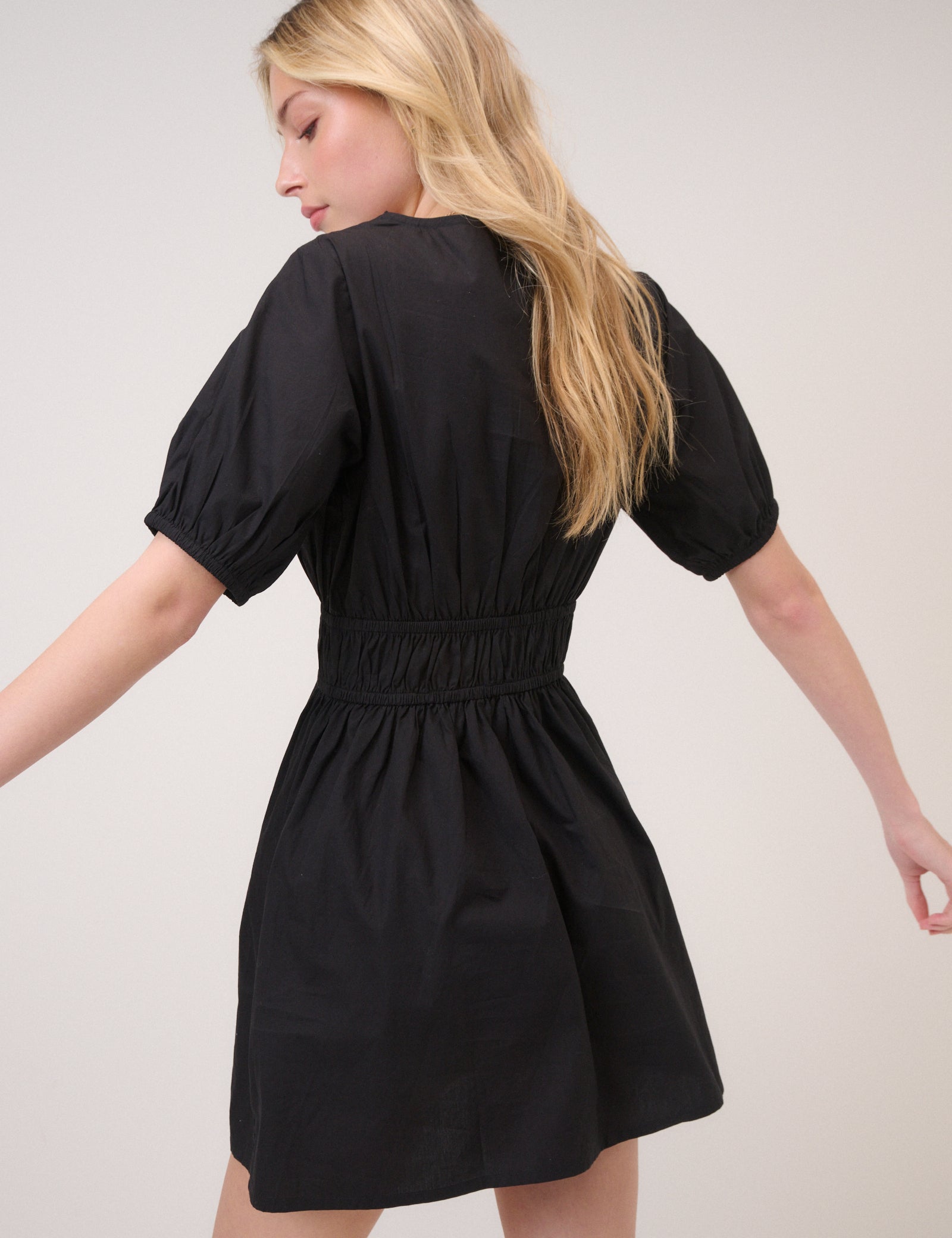 Black Puff Sleeve Madison Mini Dress Black Puff Sleeve Madison Mini Dress