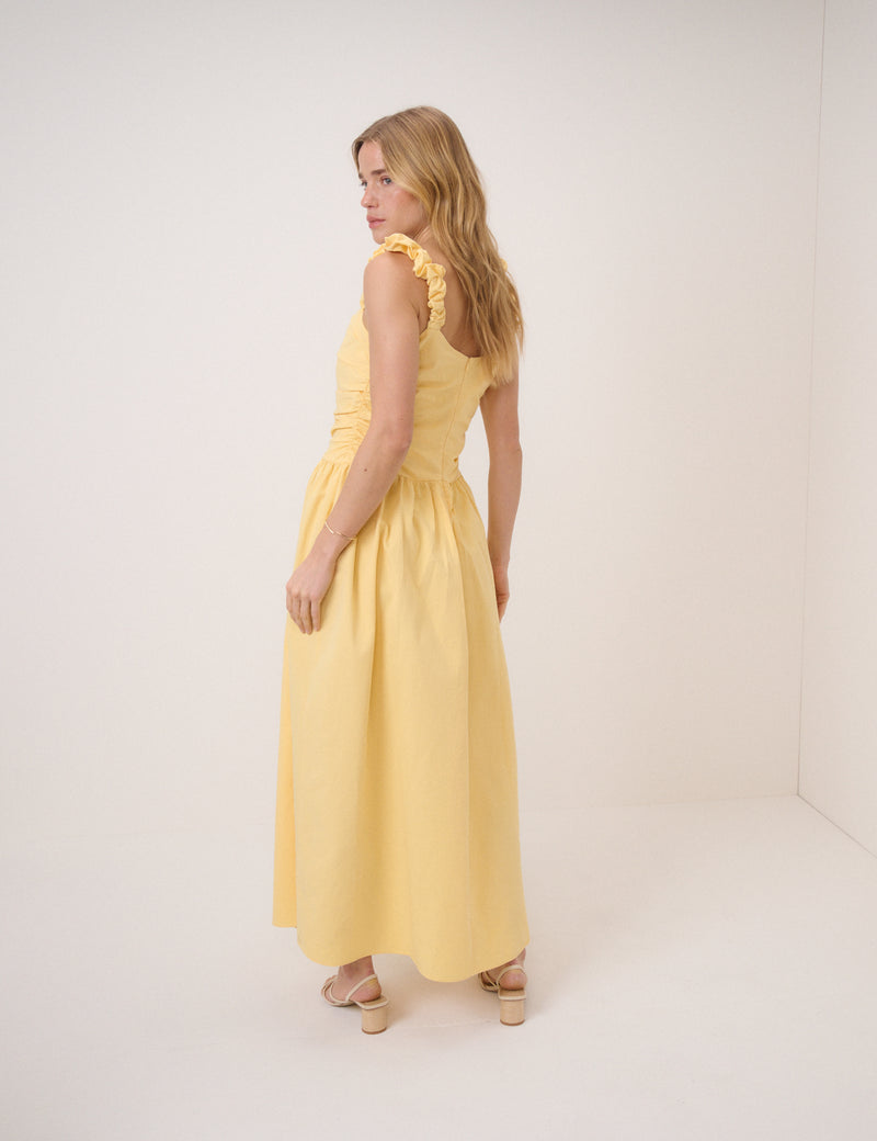 Butter Yellow Victoria Midi Dress