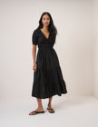 Black Tiered Madison Midi Dress