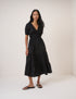 Black Tiered Madison Midi Dress