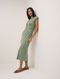 Green Polka Dot Willow Midi Dress
