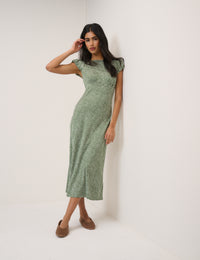Green Polka Dot Willow Midi Dress