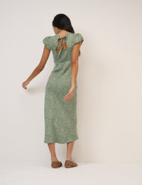 Green Polka Dot Willow Midi Dress