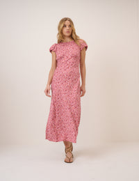 Pink Floral Willow Midi Dress