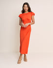 Orange Short Sleeve Willow Midi Dress
