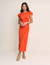 Orange Short Sleeve Willow Midi Dress
