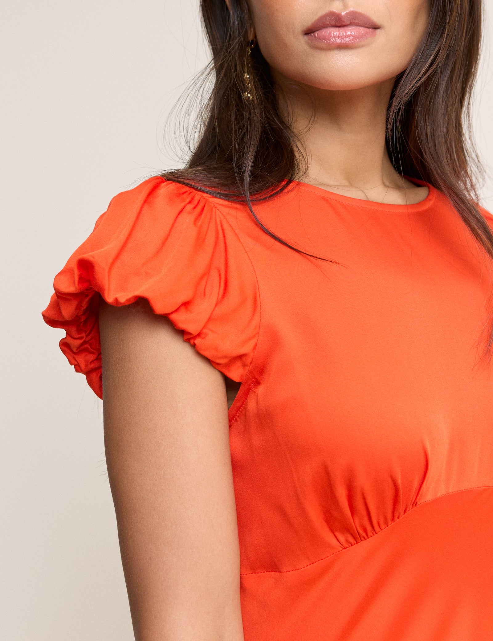 Orange Short Sleeve Willow Midi Dress Orange Short Sleeve Willow Midi Dress