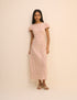 Cream and Pink Floral Willow Midi Dress