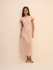 Cream and Pink Floral Willow Midi Dress
