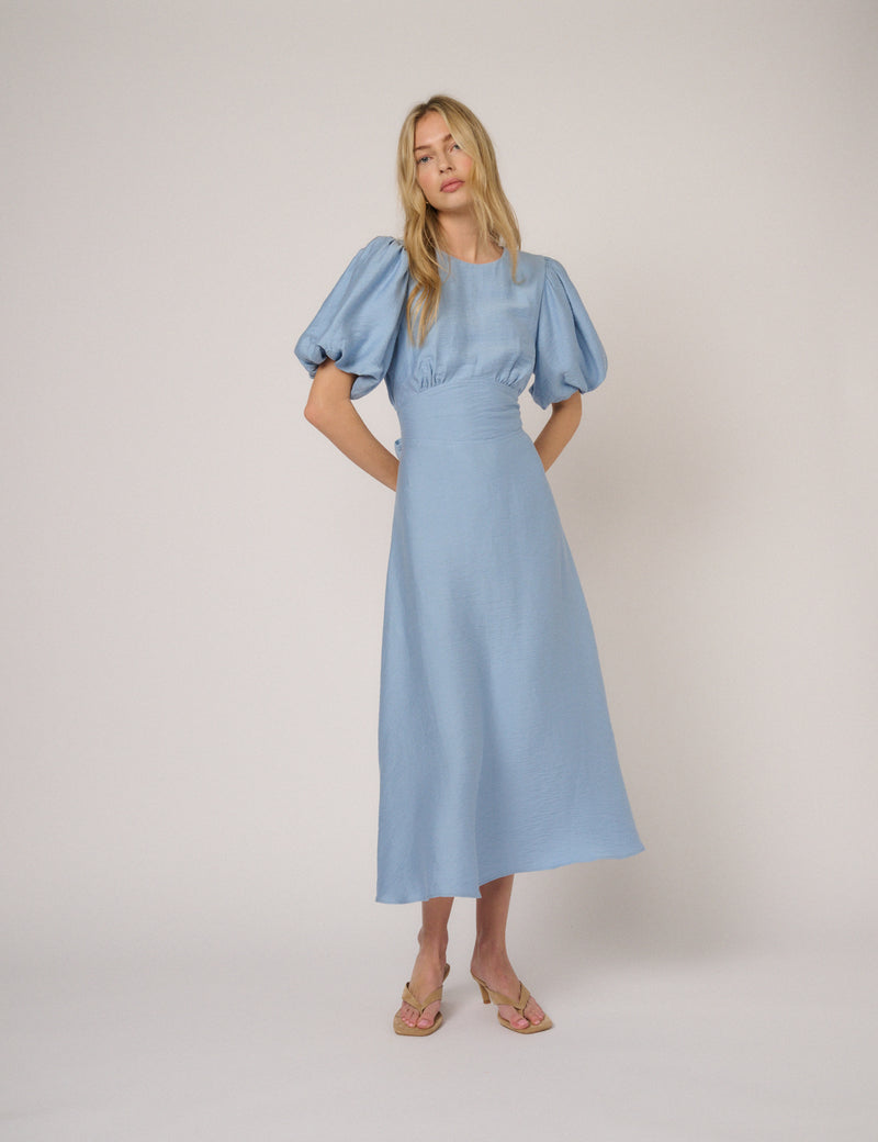 Puff Sleeve Bow Detail Symran Midaxi Dress