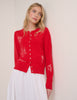 Red Embroidered Cardigan