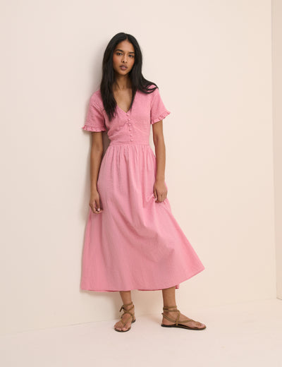 pink embroidery eliza midi dress Eliza Midi Dress