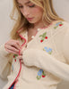 Cream Strawberry Embroidered Cardigan