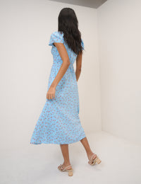 Blue Ditsy Floral Kacey Midi Dress