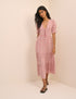 Pink Floral Puff Sleeve Lia Midi Dress