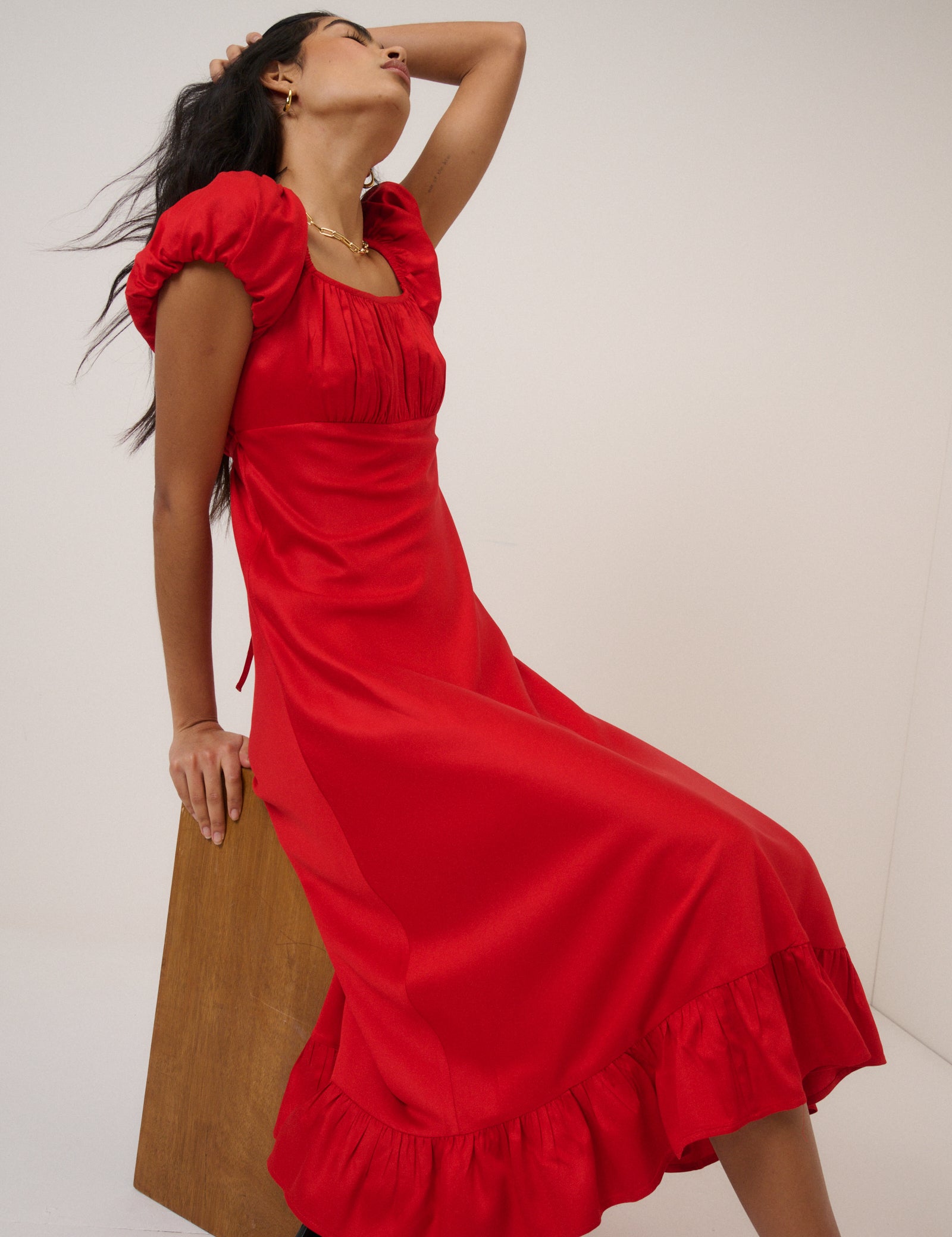 Red Jemima Midi Dress