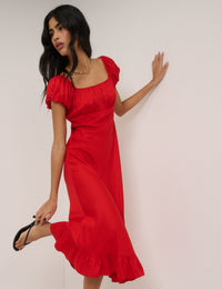 Red Jemima Midi Dress