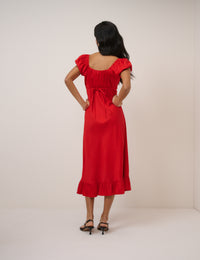 Red Jemima Midi Dress