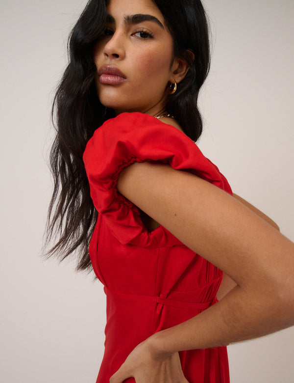 Red Jemima Midi Dress