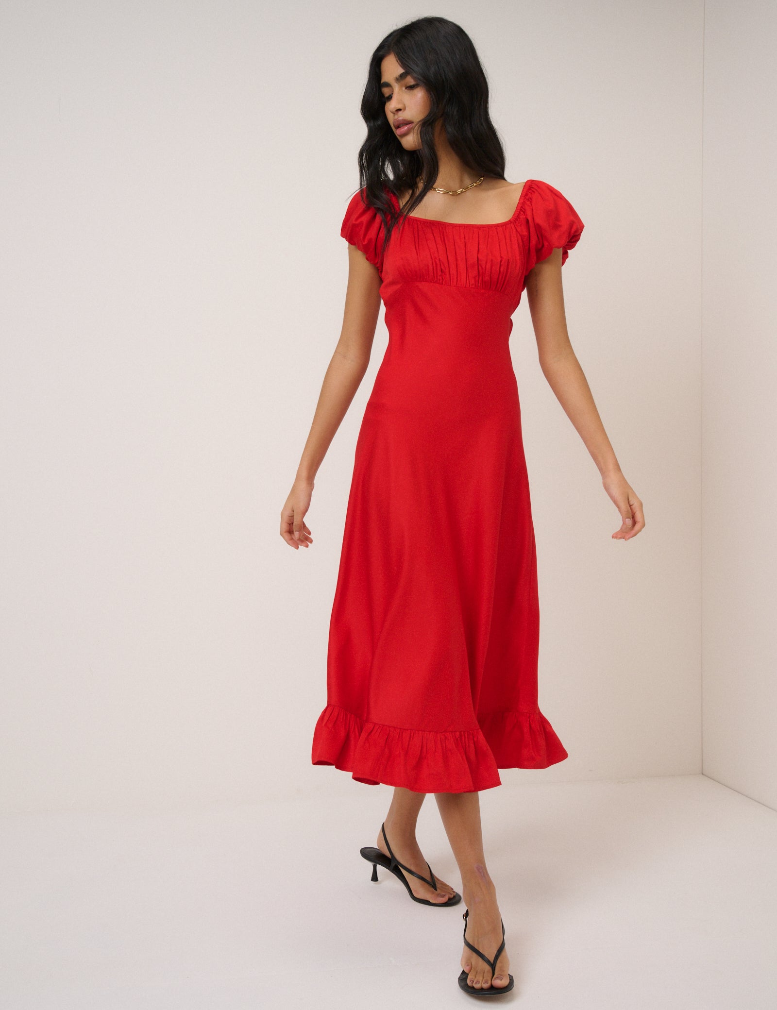 Red Jemima Midi Dress