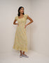 Butter Yellow Ditsy Floral Jemima Midi Dress