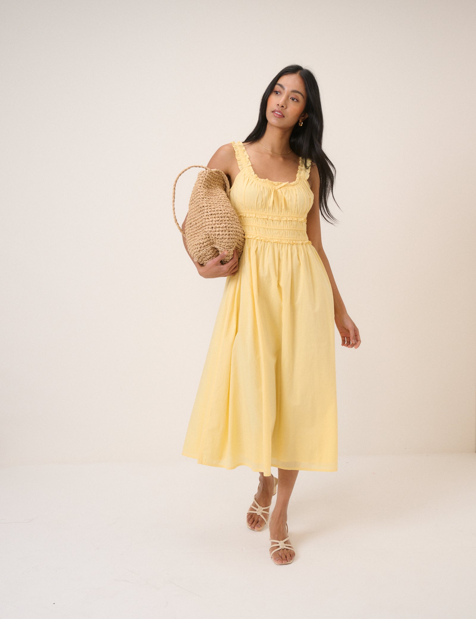 Butter Yellow Sleeveless Ariel Midi Dress Butter Yellow Sleeveless Ariel Midi Dress