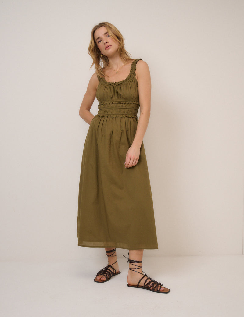Green Sleeveless Ariel Midi Dress