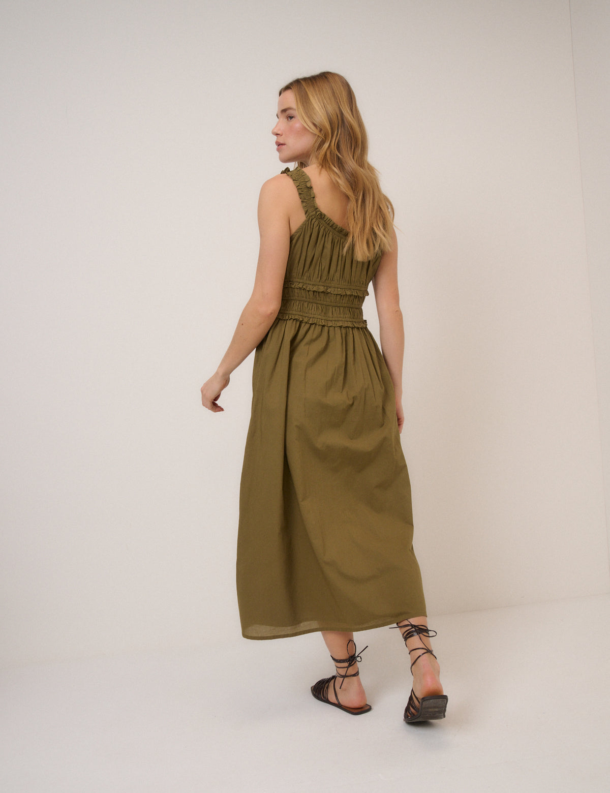 Green Sleeveless Ariel Midi Dress