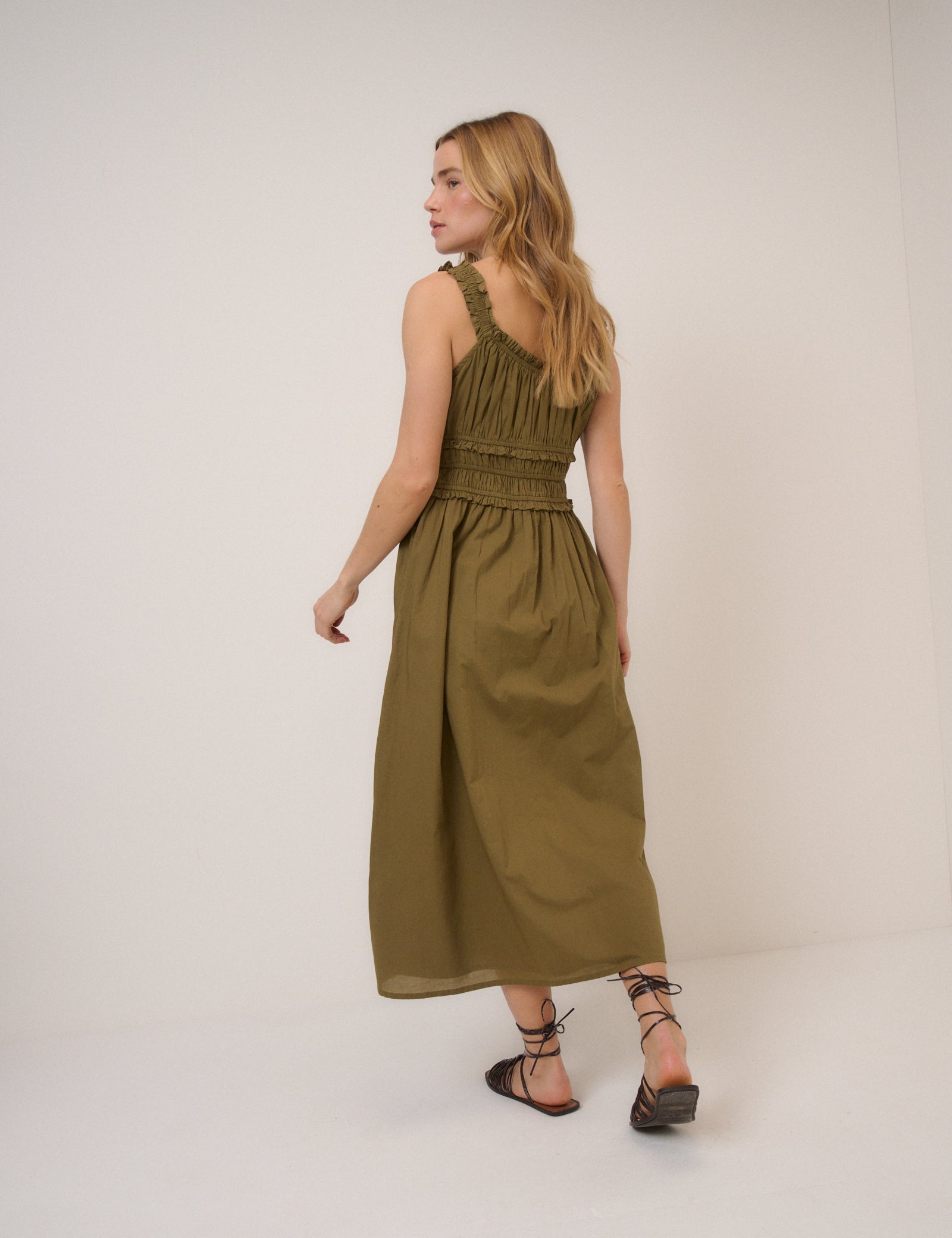 Green Sleeveless Ariel Midi Dress