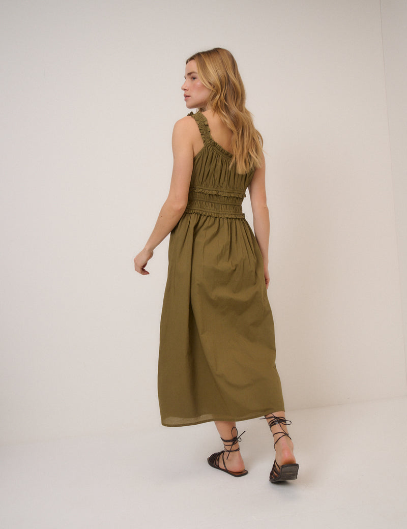Green Sleeveless Ariel Midi Dress