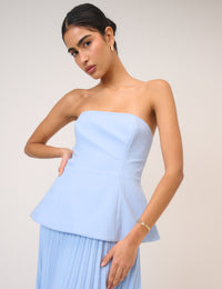 Blue Bandeau Ophelia Maxi Dress
