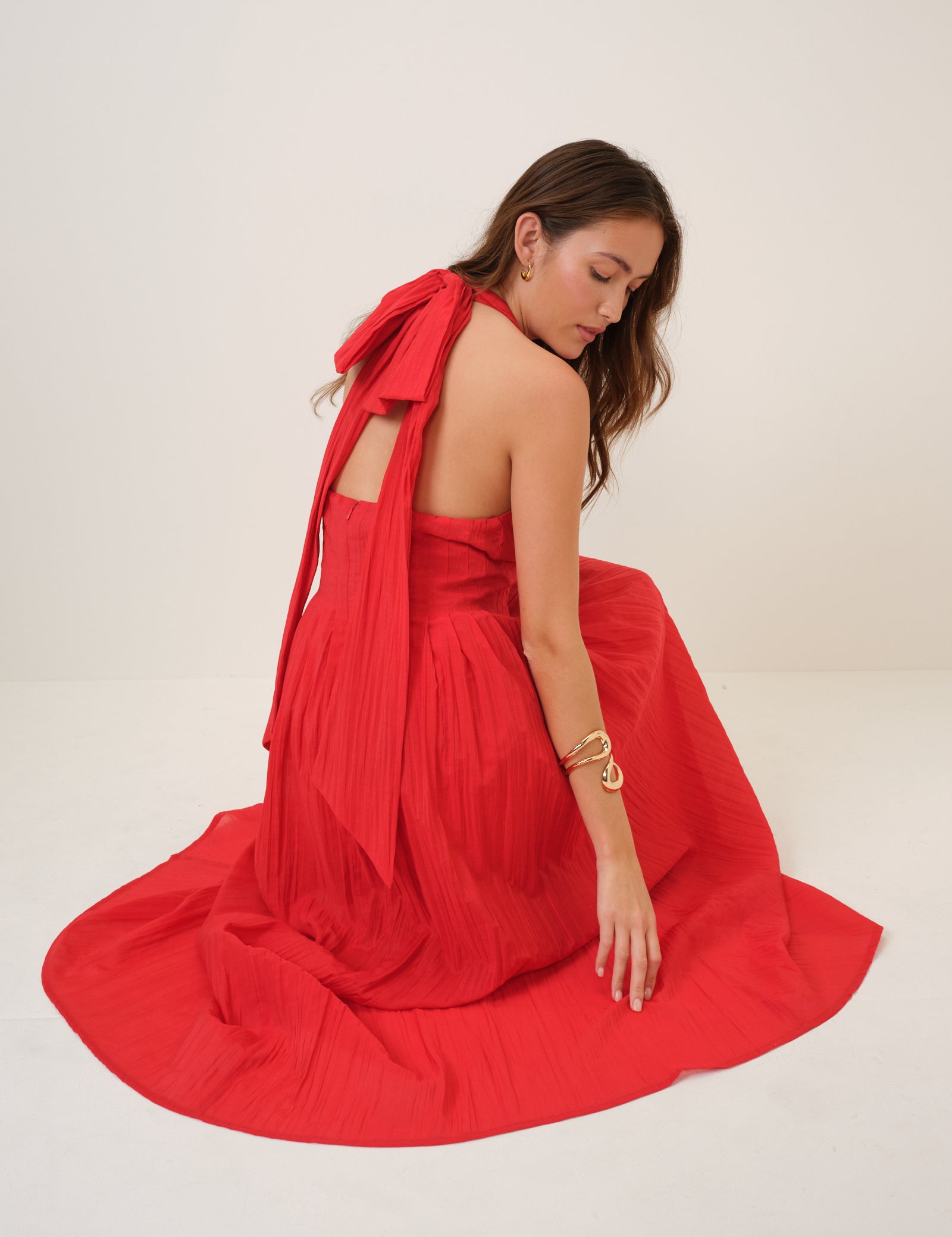 marceline red dress Sleeveless Halterneck Marceline Midaxi Dress