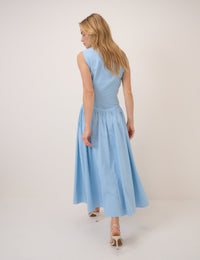 Light Blue Drop Waist Lefka Maxi Dress