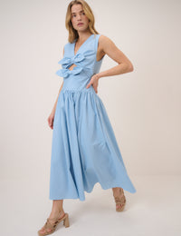 Light Blue Drop Waist Lefka Maxi Dress