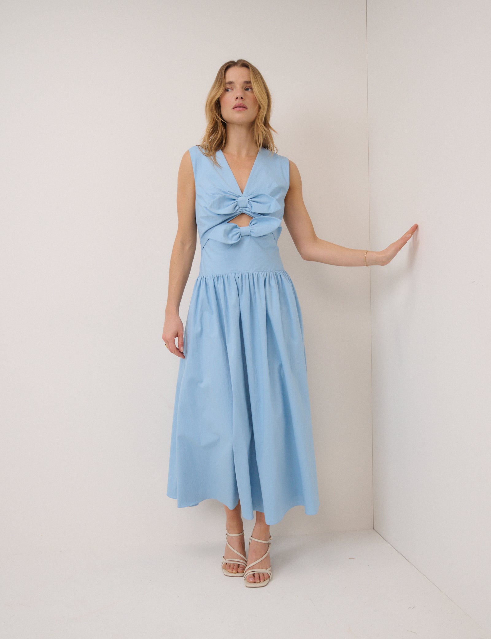 Light Blue Drop Waist Lefka Maxi Dress