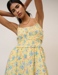 Yellow Floral Alina Midi Dress