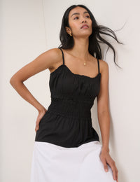 Black And White Drop Waist Alina Midi Dress