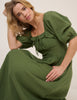 Green Puff Sleeve Annie Midi Dress