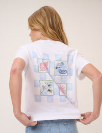 White Graphic Print Boxy T-Shirt