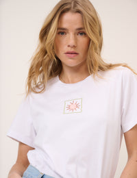 White Graphic Print Boxy T-Shirt