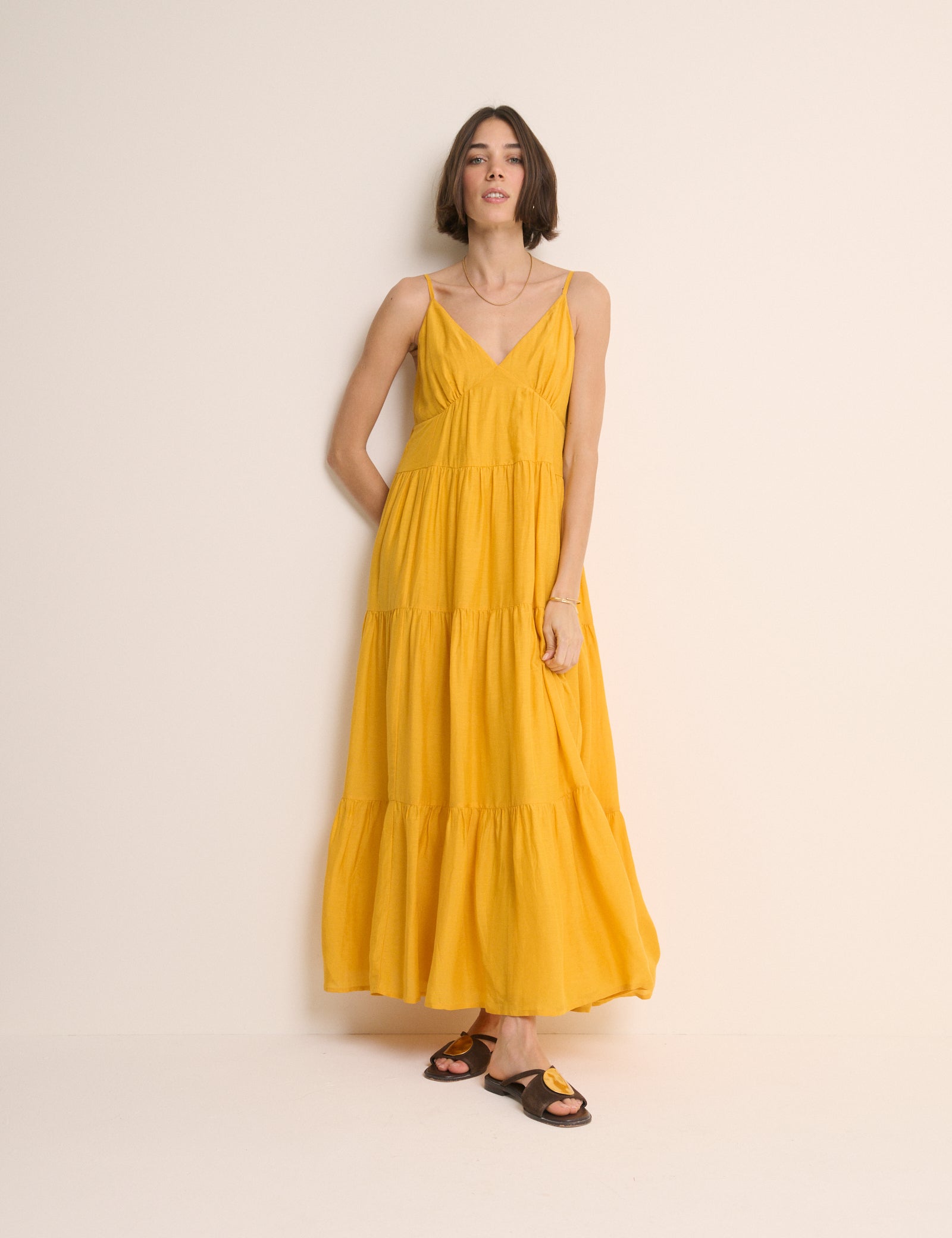 Yellow Tiered Thea Maxi Dress