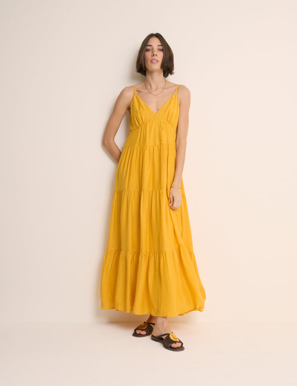 Yellow Tiered Thea Maxi Dress